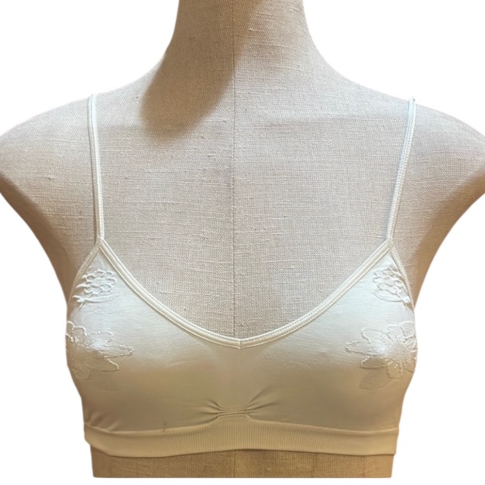 White sports bra training Cami Floral Bralette comfortable stretch girls…